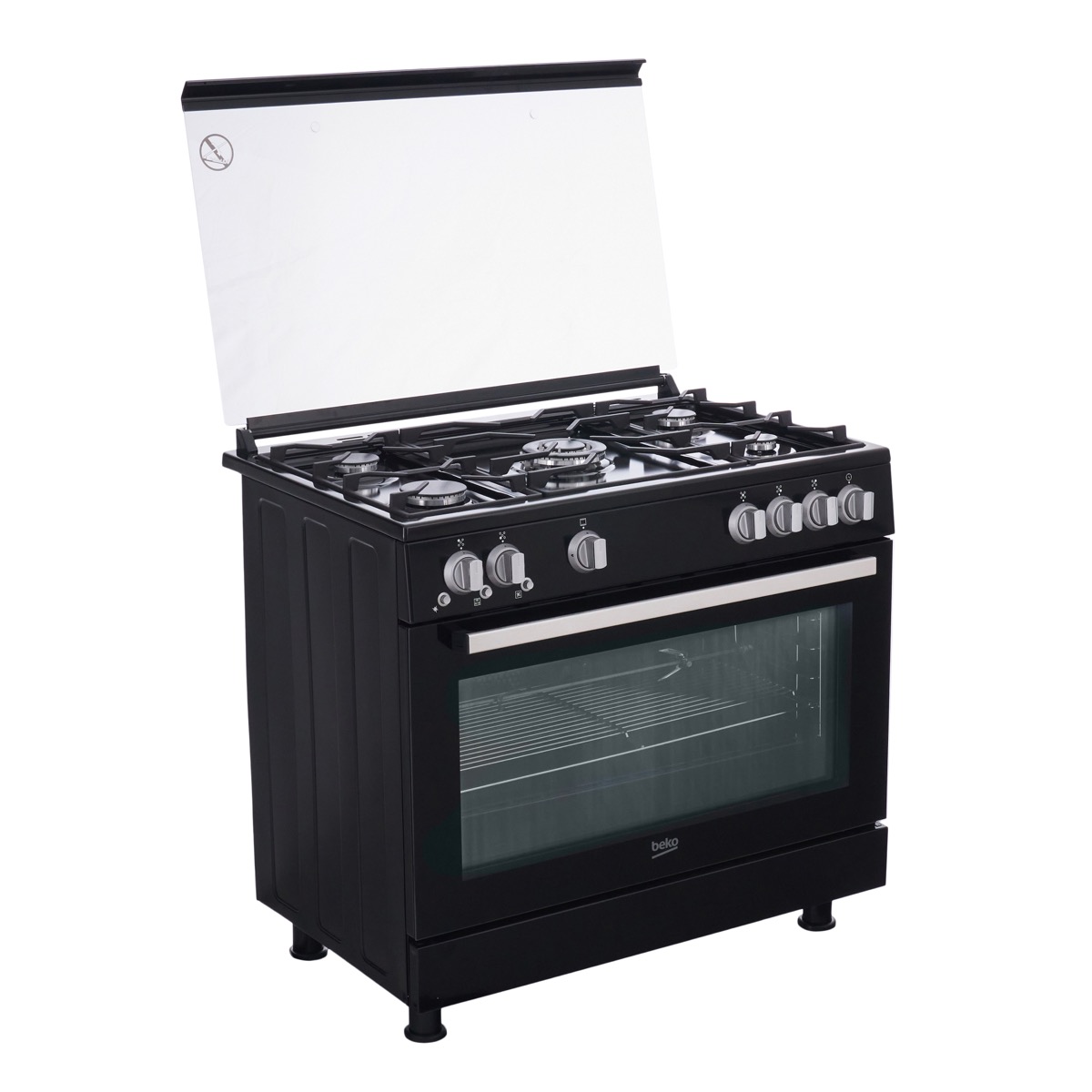 Beko Gas Cooker 5 Burners Black GGR 15115 DX NBE Elgendystore